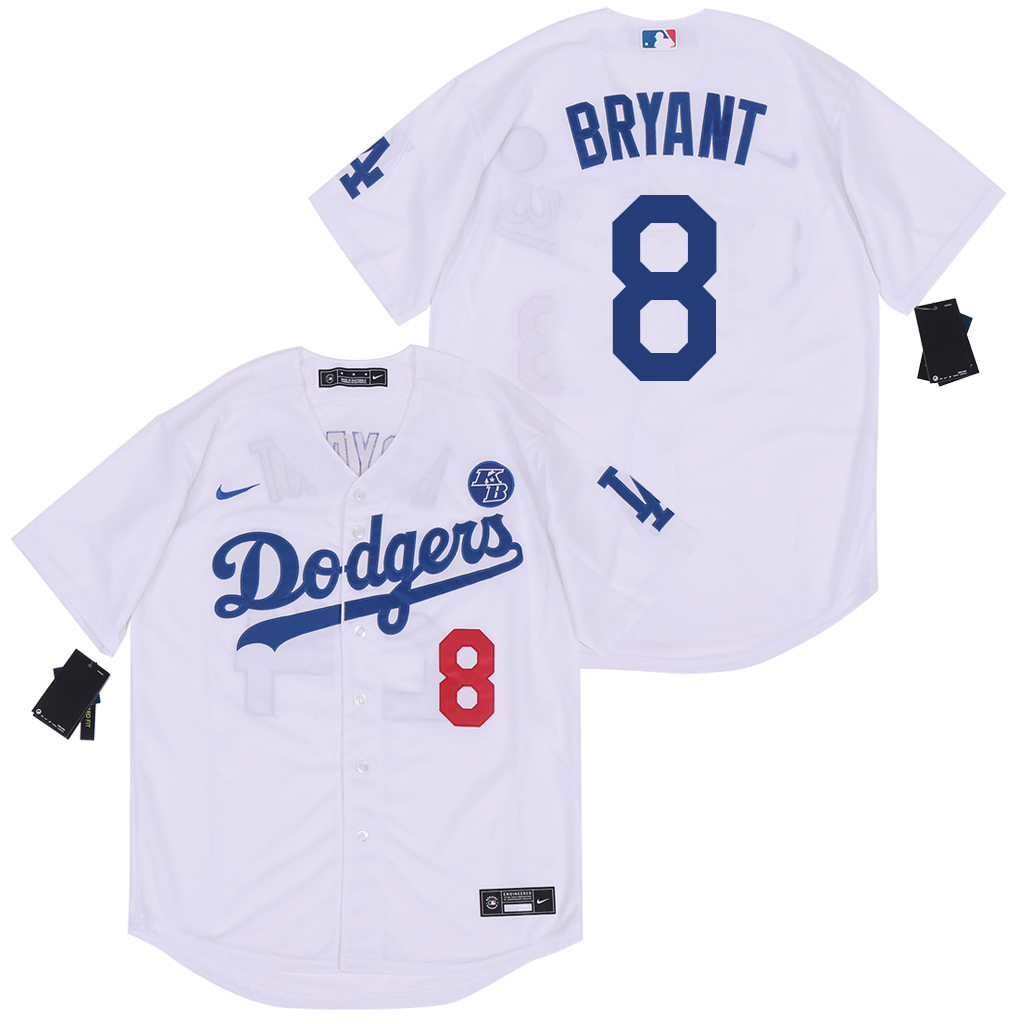 2020 Men Los Angeles Dodgers #8 Bryant white Nike Game MLB Jerseys